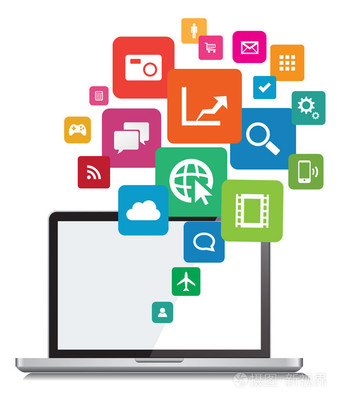 笔记本电脑应用云网络矢量设计在计算机应用中的前景与价值
